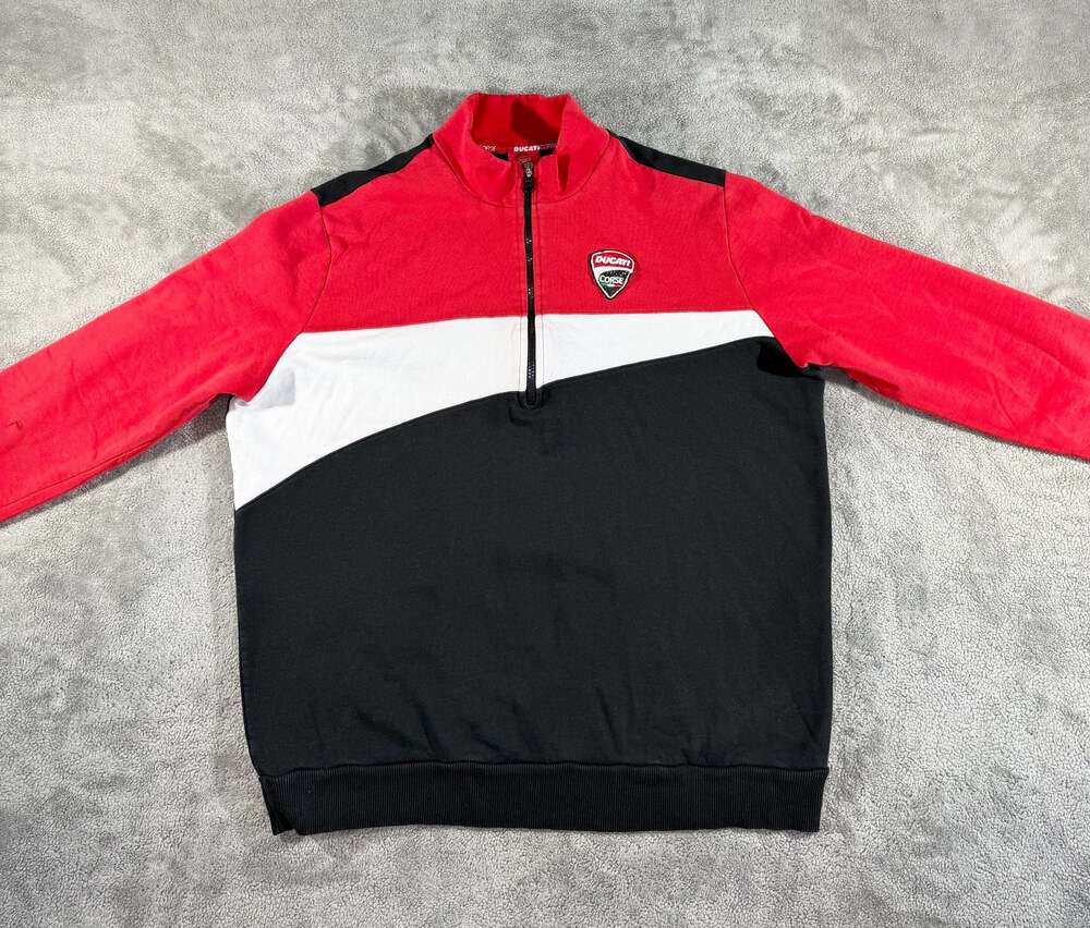 Ducati Corse Men's Color-Blocked Quarter-Zip Pullover Sweatshirt